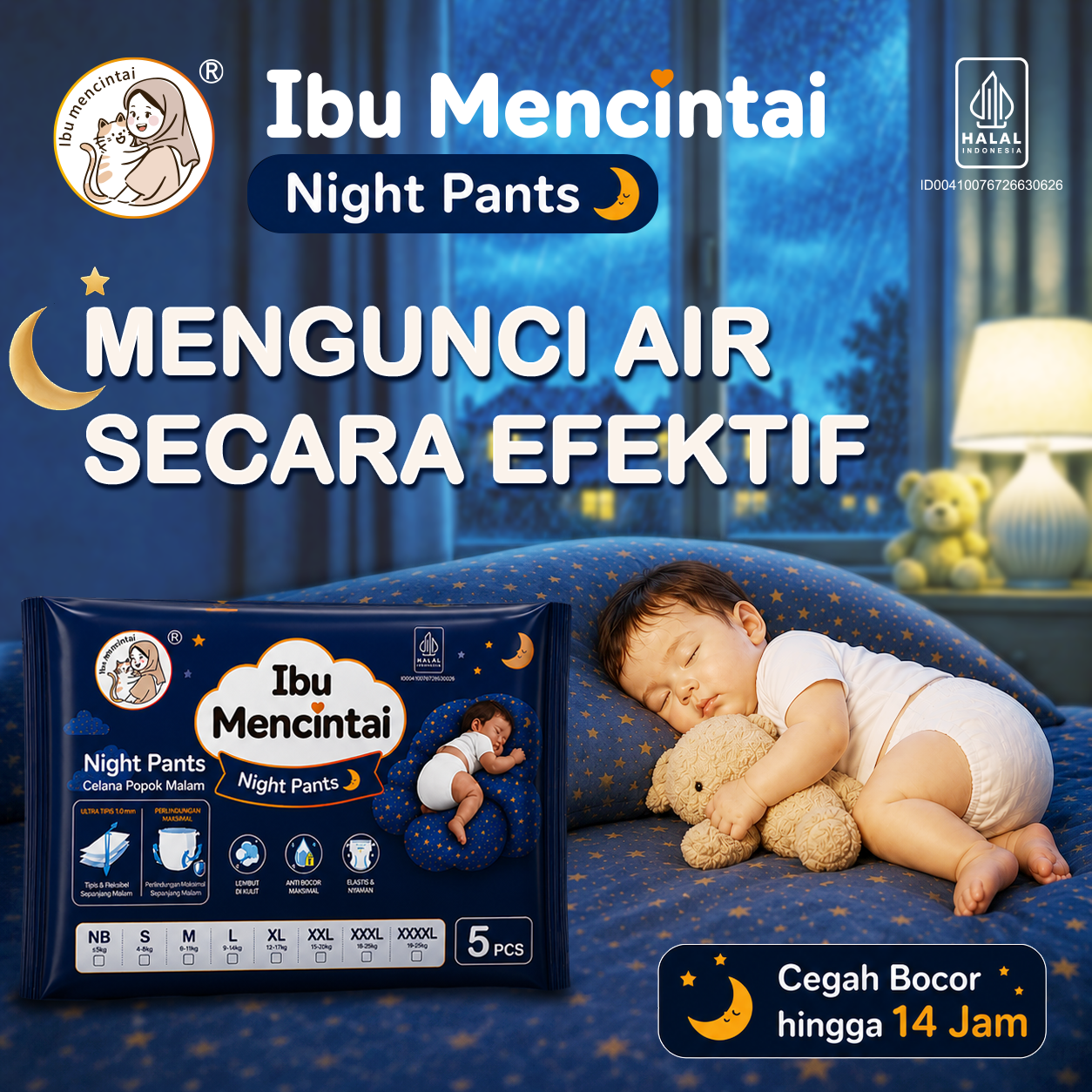 Ibu Mencintai Night Pants untuk perlindungan malam